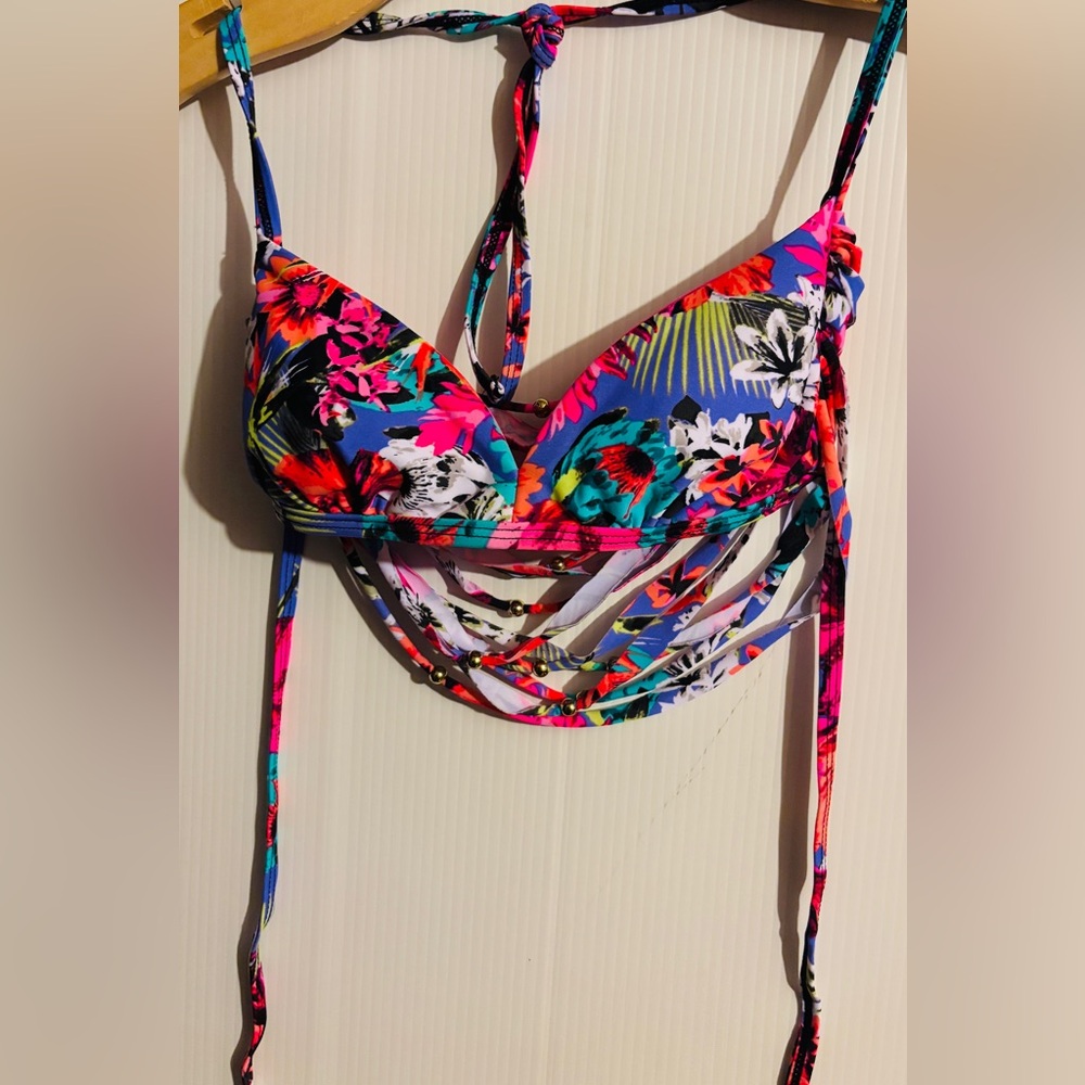 Xhilaration Multicolor Strappy Swim Top size XS
